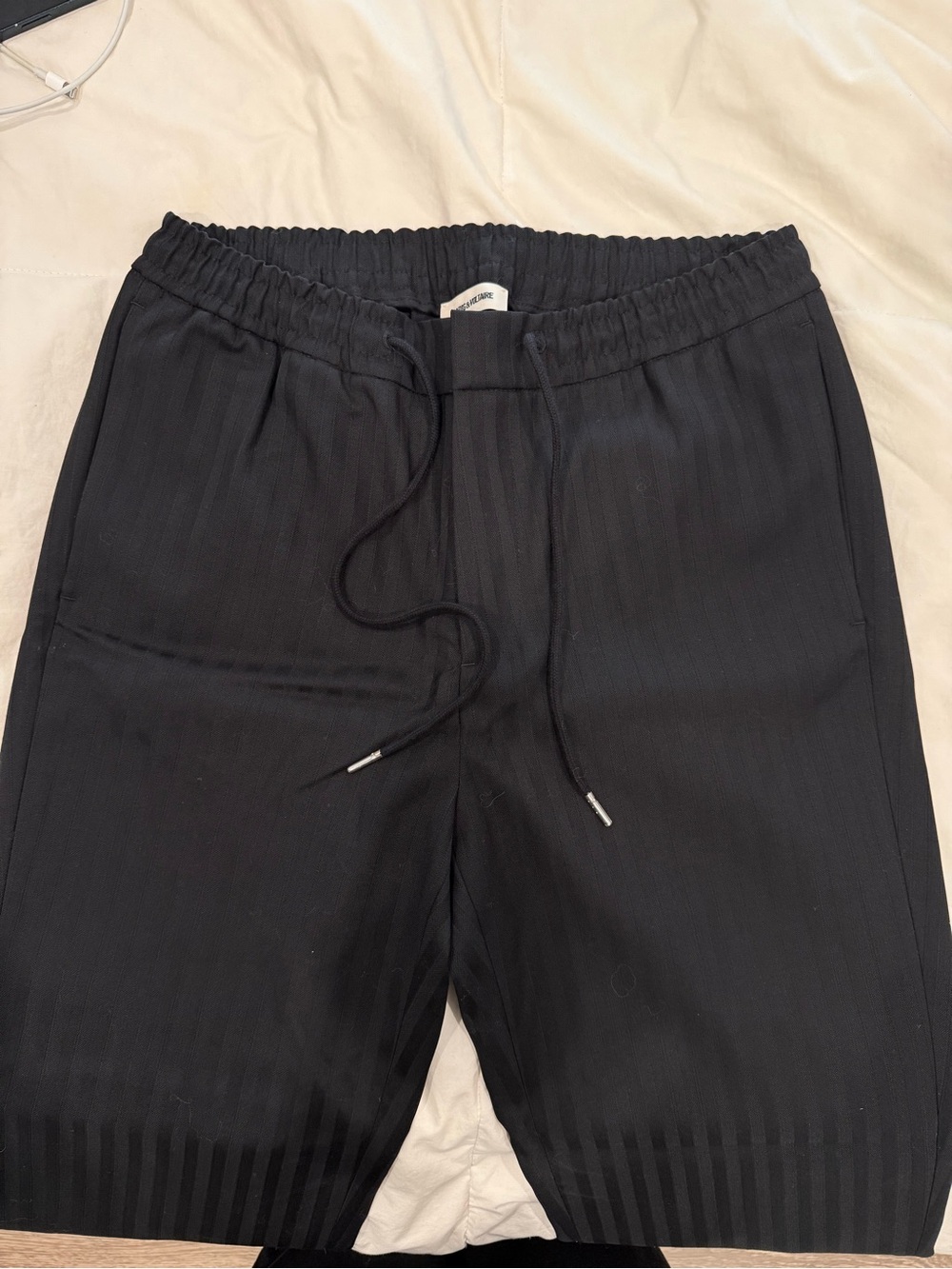 Zadig & Voltaire Black Drawstring Elastic-Waist Joggers